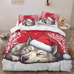 Premium Wolf Christmas Bedding Set