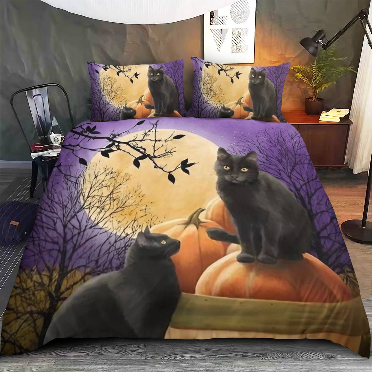Black Cat Bedding Set