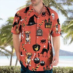 Boxer Halloween AOP Hawaii Shirt