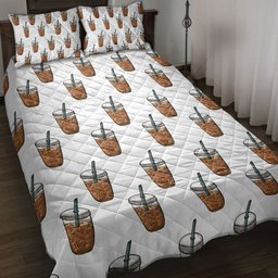 Thanksgiving Quilt Bedding Set, Happy Thanksgiving Pumpkin Spice Fall Quilt Blanket With Pillowcases, Duvet Cover Set