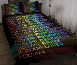 LGBT Quilt Bedding Set, Lgbtq Lgbt Heart Pride Rainbow Flag Love Wins Love Is Love Pride Month Quilt Blanket With Pillowcases, Duvet Cover Set