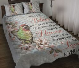 Hummingbird Quilt Bedding Set, Heaven Hummingbird Love Never Die Quilt Blanket With Pillowcases, Duvet Cover Set
