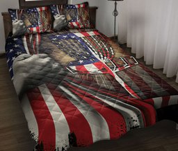 disc golf Quilt Bedding Set, Patriotic Frisbee Disc Golf Us Flag Quilt Blanket With Pillowcases, Duvet Cover Set