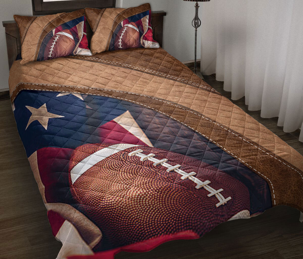 Football Quilt Bedding Set, American Football Football Quilt Blanket With Pillowcases, Duvet Cover Set