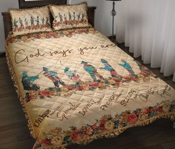 Fishing Quilt Bedding Set, Flower Fishing God Say You Are Quilt Blanket With Pillowcases, Duvet Cover Set
