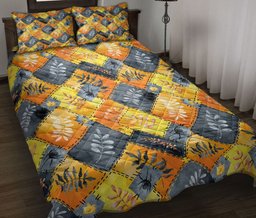 Quilt Bedding Set, Fall Autumn Plants Autumn Leaves Harves Leaves Autumn Thanksgiving Halloween Quilt Blanket With Pillowcases, Bedding, Autumn, Halloween