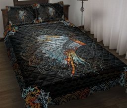 Native American Quilt Bedding Set, Warbonet Mandala Black Native American Indigeno Us Quilt Blanket With Pillowcases, Duvet Cover Set