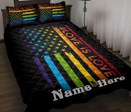 LGBT Quilt Bedding Set, Lgbtq Lgbt Pride Rainbow Love Is Love Love Wins I Choose You Pride Month Quilt Blanket With Pillowcases, Duvet Cover Set