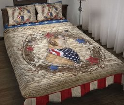 Bulldog Quilt Bedding Set, Bulldog Dog We The People Patriotic Quilt Blanket With Pillowcases, Duvet Cover Set