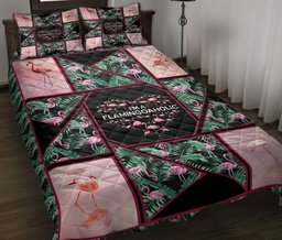 Flamingo Quilt Bedding Set, Flamingo I'M A Flamingo Aholic Quilt Blanket With Pillowcases, Duvet Cover Set