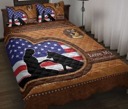 German Shepherd Quilt Bedding Set, Love My German Shepherd Dog Dog Owner Heart Quilt Blanket With Pillowcases, Duvet Cover Set