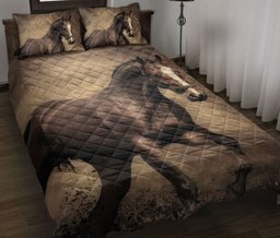 Quilt Bedding Set, Horse Running Quilt Blanket With Pillowcases, Duvet Cover Set