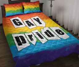 LGBT Quilt Bedding Set, Gay Pride Lgbt Rainbow Quilt Blanket With Pillowcases, Duvet Cover Set