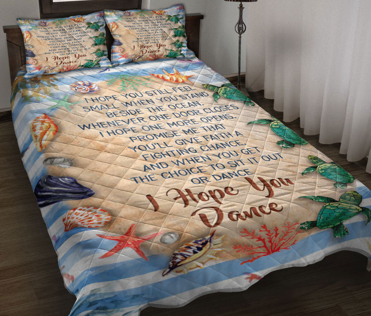 Ocean Quilt Bedding Set, Ocean I Hope You Can The Ocean Love Beach Quilt Blanket With Pillowcases, Duvet Cover Set