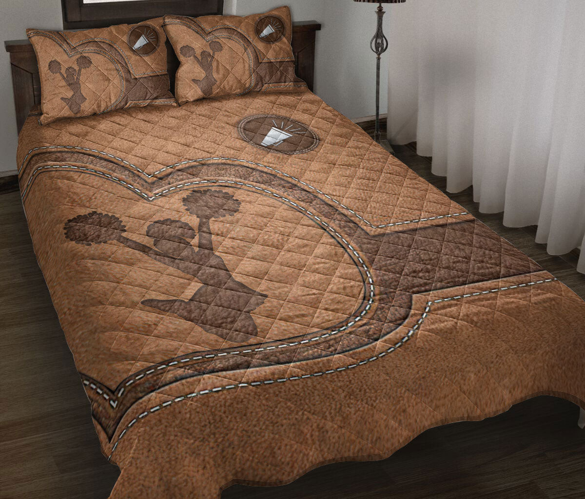 Cheerleading Quilt Bedding Set, Cheerleading Cheerleader Heart Quilt Blanket With Pillowcases, Duvet Cover Set