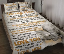 Elephant Quilt Bedding Set, To My Son Elephants Son From Mom Mother Quilt Blanket With Pillowcases, Duvet Cover Set