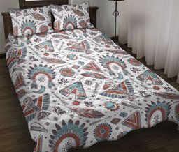 Native American Quilt Bedding Set, Native American Indigeno Us Feather Warbonet Uniqur Quilt Blanket With Pillowcases, Duvet Cover Set