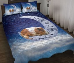 Guinea Pig Quilt Bedding Set, Guinea Pig Hamster I Love You To The Moon And Back Quilt Blanket With Pillowcases, Duvet Cover Set