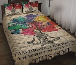 Skull Quilt Bedding Set, Skull MusicSheet This Is Me Colorful Tree Quilt Blanket With Pillowcases, Duvet Cover Set