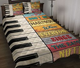 Piano Quilt Bedding Set, Piano Pianist Harmony MusicKey Notes Pianist Quilt Blanket With Pillowcases, Duvet Cover Set