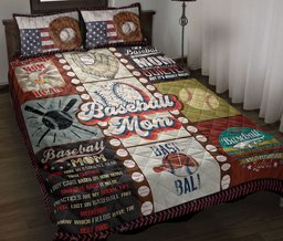 Baseball Quilt Bedding Set, Patchwork Baseball Mom Baseball Quilt Blanket With Pillowcases, Duvet Cover Set, Sports Gifts
