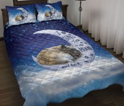 Cairn Terrier Quilt Bedding Set, Cairn Terrier Dog I Love You To The Moon And Back Dog Puppy Quilt Blanket With Pillowcases, Duvet Cover Set