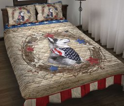 Husky Quilt Bedding Set, Husky Dog We The People Patriotic Quilt Blanket With Pillowcases, Duvet Cover Set
