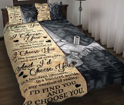 Mechanic Quilt Bedding Set, Mechanic I'd Find You & I'd Choose You Couple Husband & Wife Quilt Blanket With Pillowcases, Duvet Cover Set