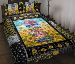 Sunflower Quilt Bedding Set, Sunflower You Always Have A Choice To Be Happy Floral Patchwork Quilt Blanket With Pillowcases, Duvet Cover Set