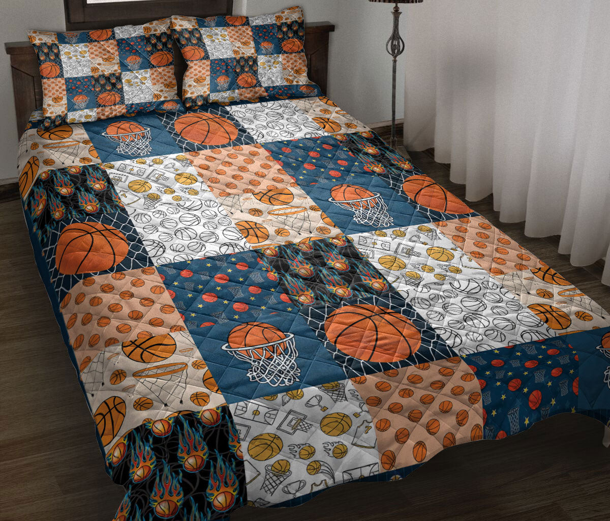 Basketball Quilt Bedding Set, Basketball Quilt Blanket With Pillowcases, Duvet Cover Set