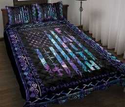 Christian, Jesus, God, Bible Quilt Bedding Set, Hologram Faith Us Flag Blackian JesusCross Quilt Blanket With Pillowcases, Duvet Cover Set
