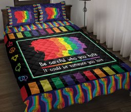LGBT Quilt Bedding Set, Gay Lesbian Bisexual Transgender Lgbt Symbol Pride Rainbow Quilt Blanket With Pillowcases, Duvet Cover Set