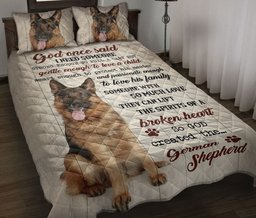 German Shepherd Quilt Bedding Set, German Shepherd God Once Said Dog Quilt Blanket With Pillowcases, Duvet Cover Set