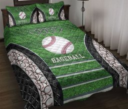 Baseball Quilt Bedding Set, Baseball Ball Baseball Field Green Quilt Blanket With Pillowcases, Duvet Cover Set, Sports Gifts