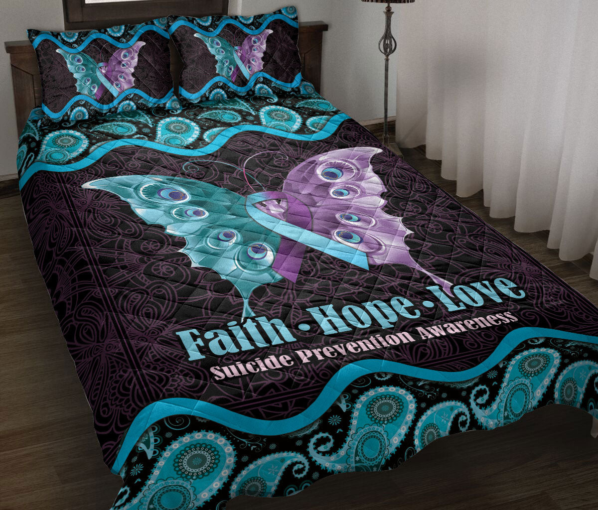 Quilt Bedding Set, Dreamcatcher Feather Bohemian Mandala Floral Kids Girls Boys Quilt Blanket With Pillowcases, Duvet Cover Set