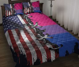 LGBT Quilt Bedding Set, America Us Bisexual Pride Flag Lgbt Lgbtq Support Quilt Blanket With Pillowcases, Duvet Cover Set