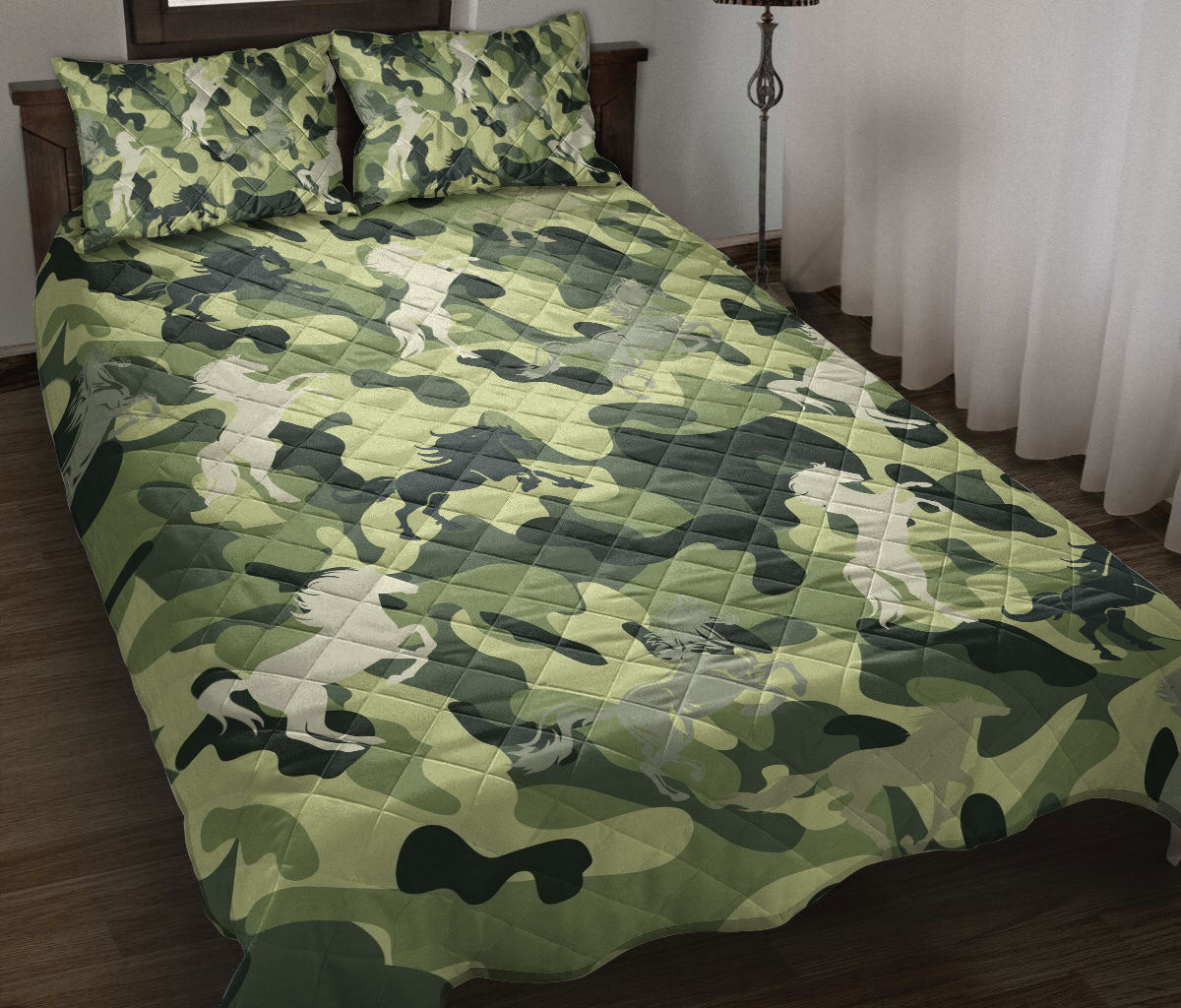 Unicorn Quilt Bedding Set, Unicorn Green Unicorn Quilt Blanket With Pillowcases, Duvet Cover Set