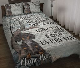 Personalized Dachshund Quilt Bedding Set, Memorial Dachshund Those We Love Quilt Blanket With Pillowcases, Custom Name Duvet Cover Set