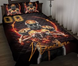 Personalized Football Quilt Bedding Set, 3D Print American Football Player Boy Quilt Blanket With Pillowcases, Duvet Cover Set