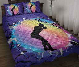 Personalized Golf Quilt Bedding Set, Watercolor Golf Player Daughter Quilt Blanket With Pillowcases, Custom Name Duvet Cover Set