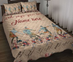 Personalized Soccer Quilt Bedding Set, Soccer God Says You Are Quilt Blanket With Pillowcases, Custom Name Duvet Cover Set