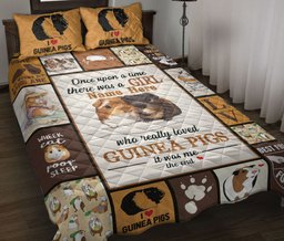 Personalized Guinea Pig Quilt Bedding Set, A Girl Who Loves Guinea Pigss Quilt Blanket With Pillowcases, Custom Name Duvet Cover Set