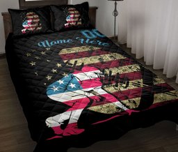 Personalized Football Quilt Bedding Set, Football Usa Player American Guard Tackle Quilt Blanket With Pillowcases, Custom Name Duvet Cover Set