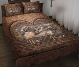 Personalized Koala Quilt Bedding Set, Koala Couples Couples Husband Wife Quilt Blanket With Pillowcases, Custom Name Duvet Cover Set