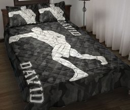 Personalized Boxing Quilt Bedding Set, Boxer Boxing Player Quilt Blanket With Pillowcases, Custom Name Duvet Cover Set
