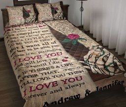 Personalized Skull Quilt Bedding Set, Skull Couple Skeleton Couple The Day I Met Quilt Blanket With Pillowcases, Custom Name Duvet Cover Set