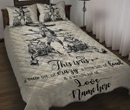 Personalized Quilt Bedding Set, Snowmobile Biker This Is USCouple Husband & Wife Quilt Blanket With Pillowcases, Custom Name Duvet Cover Set