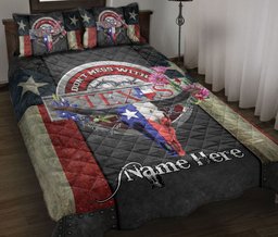 Personalized Texas Quilt Bedding Set, Western Texas Flag Longhorn Texas Map Wild West Quilt Blanket With Pillowcases, Duvet Cover Set
