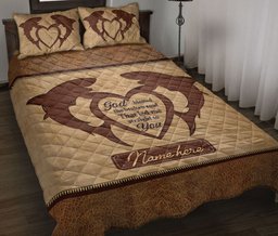Personalized Shark Quilt Bedding Set, Sea Shark Couple God Bless Valentine Quilt Blanket With Pillowcases, Custom Name Duvet Cover Set, Valentine Gift