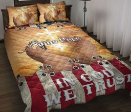 Personalized Christian, Jesus, God Quilt Bedding Set, JesusCross Hand In God We Tr Ust Quilt Blanket With Pillowcases, Duvet Cover Set